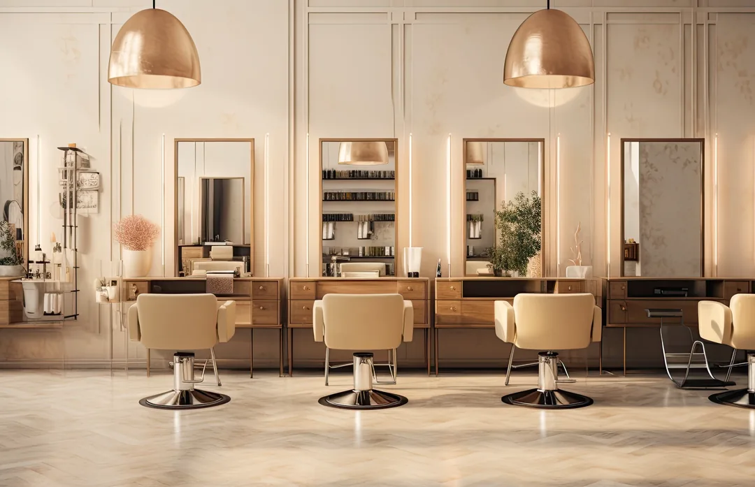 Leerer Friseursalon nach Feierabend